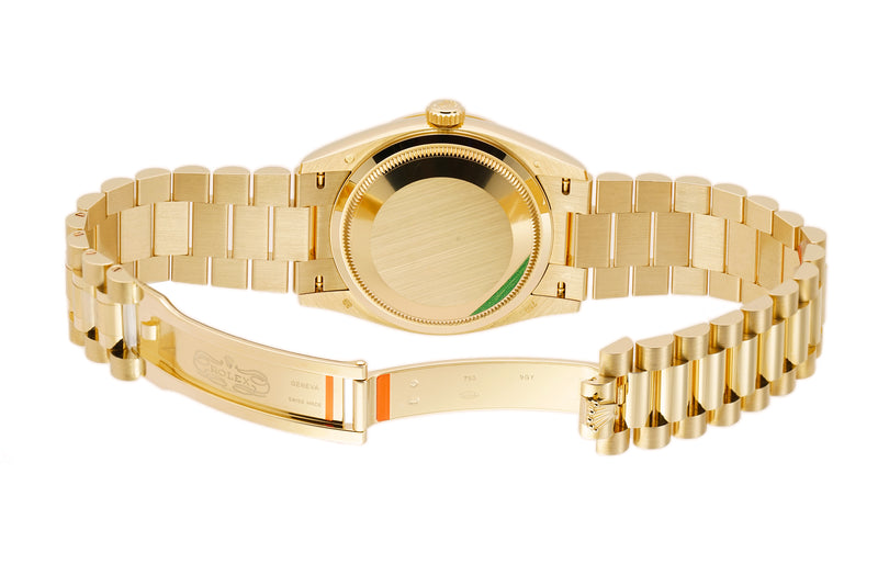 36mm 18k Yellow Gold President White Index Dial