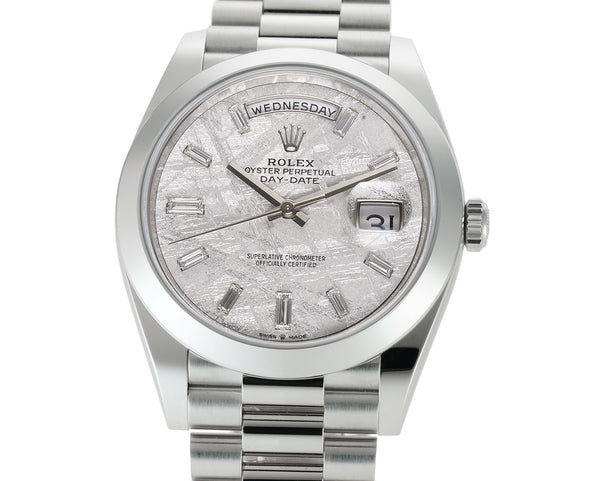 Rolex day date platinum on sale meteorite