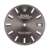 28mm Stainless Steel Dark Grey Index Dial 18k Fluted Bezel Oyster Bracelet