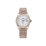 31mm 18k Everose Gold President Diamond Bezel MOP Diamond Dial