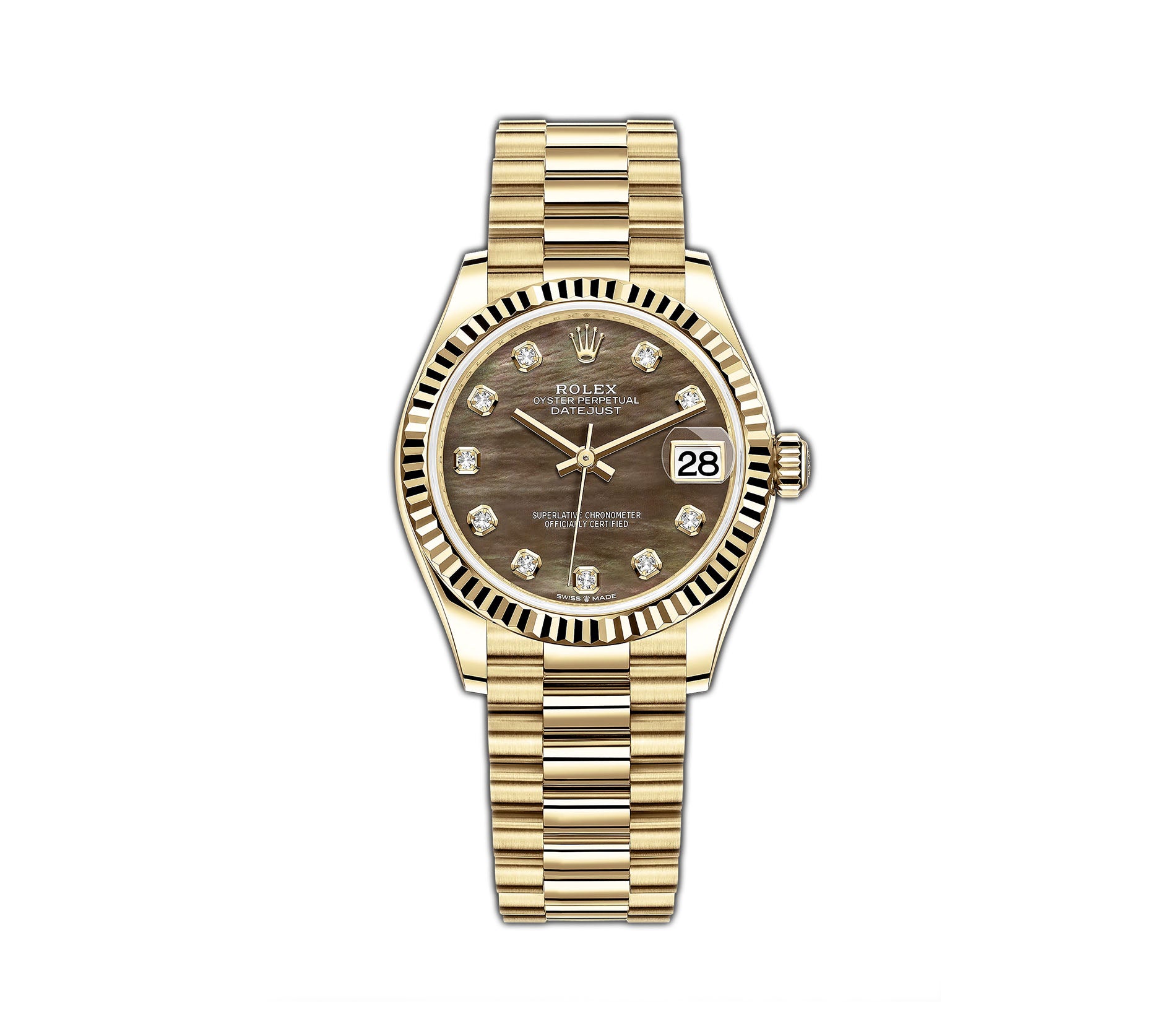 Rolex DateJust 31 Yellow Gold Black MOP Dial President 278278 Element rolex-datejust-31-yellow-gold-black-mop-dial-president-278278-element