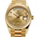 36mm 18k Yellow Gold President Champagne Diamond Dial