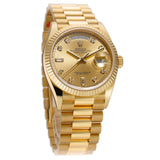 36mm 18k Yellow Gold President Champagne Diamond Dial