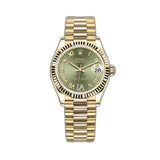 31mm 18k Yellow Gold Olive Green Roman Diamond Dial President Bracelet