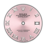 28mm Stainless Steel Pink Roman Dial 18k Fluted Bezel Jubilee Bracelet