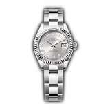 28mm Stainless Steel Silver Roman Dial 18k Fluted Bezel Oyster Bracelet
