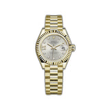 28MM 18k Yellow Gold Silver Star Diamond Dial President Bracelet