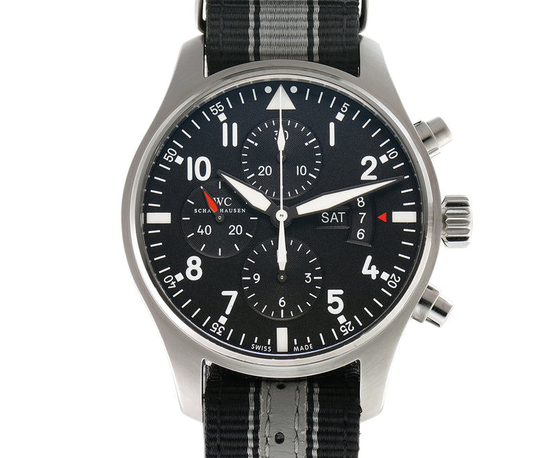 43mm Pilot Chronograph Steel Black Dial Box and Papers 2015
