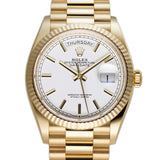 36mm 18k Yellow Gold President White Index Dial