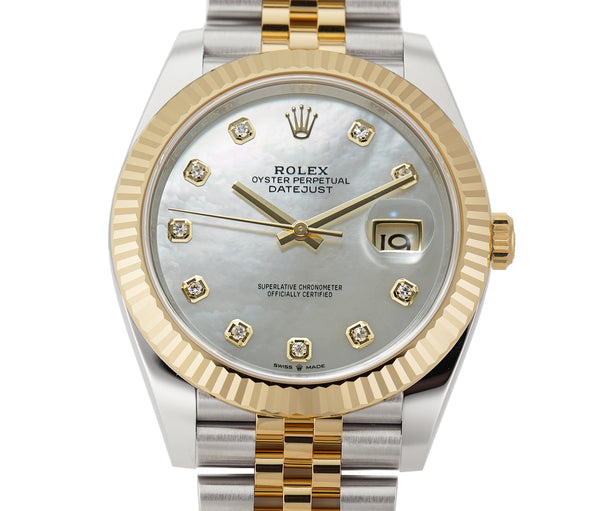 Rolex Datejust 41 Black Diamond Dial Steel 18K Yellow Gold Jubilee 126333