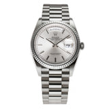 36mm 18k White Gold President Silver Index Dial