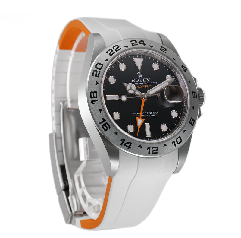42mm Black Dial Orange Hand Caliber 3285 White RubberB Included
