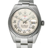 18k White Gold On Bracelet Ivory Roman Dial