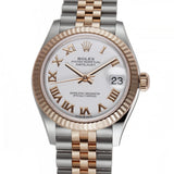 31mm Steel & 18k Everose Gold White Roman Dial Jubilee Bracelet