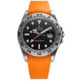42mm Black Dial Orange Hand Caliber 3285 Orange RubberB Included