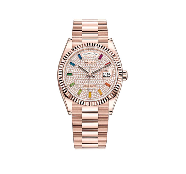 Rose gold clearance rainbow rolex