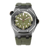 Diver Stainless Steel 42mm Khaki Green Dial