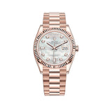 36mm 18k Everose Gold President MOP Baguette Diamond Dial