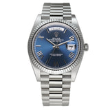 40mm 18k White Gold President Blue Dial
