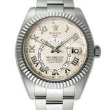 18k White Gold On Bracelet Ivory Roman Dial