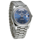40mm 18k White Gold President Blue Dial