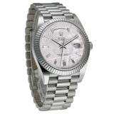 40mm 18k White Gold President Meteorite Baguette Diamond Dial