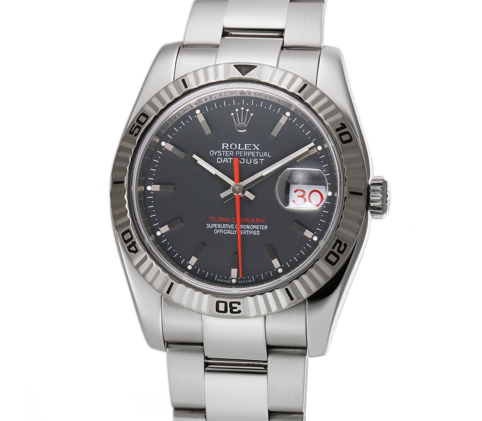 Rolex Datejust 36mm Turn-O-Graph Black Dial 116264 Z Serial