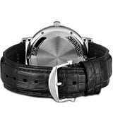 40mm Stainless Steel Silver Dial On Black Strap
