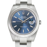 Steel 41mm Blue Index Dial Oyster Bracelet