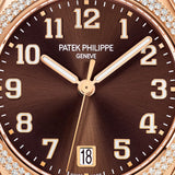 36mm 18k Rose Gold Sunburst Brown Dial Diamond Bezel Bracelet