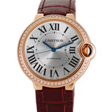36mm 18k Rose Gold Diamond Bezel Automatic On Burgundy Strap