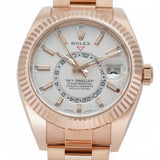 18k Rose Gold 42mm White Index Dial On Bracelet