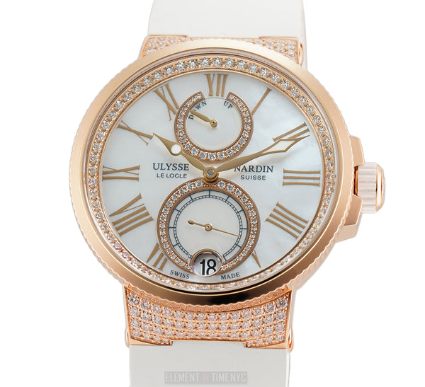 Ulysse Nardin Marine Lady 39mm 18k Rose Gold With Diamonds 1182