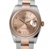 36mm Steel & Everose Gold Rose Roman Diamond VI & IX Dial Oyster Bracelet