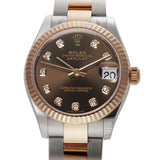 31mm Steel And 18k Everose Gold Chocolate Brown Diamond VI Oyster Bracelet
