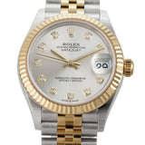 31mm Steel And 18k Yellow Gold Silver Diamond Dial Jubilee