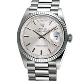 36mm 18k White Gold President Silver Index Dial