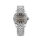 31mm Steel and 18k Fluted Bezel Dark Grey Diamond-Set Dial Jubilee Bracelet