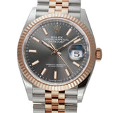 36mm Steel & Everose Gold Slate Rhodium Dial Jubilee Bracelet