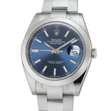 Steel 41mm Blue Index Dial Oyster Bracelet