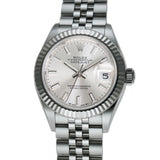 Steel 28mm Silver Index Dial 18k Fluted Bezel Jubilee Bracelet