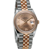 36mm Steel & Everose Pink Rosé Roman Diamond VI & IX Dial Jubilee Bracelet