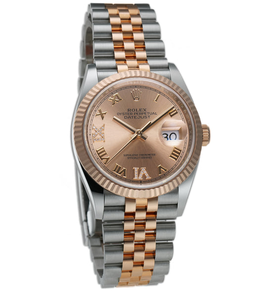 Rolex datejust 36 top rose gold