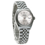 Steel 28mm Silver Index Dial 18k Fluted Bezel Jubilee Bracelet