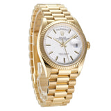 36mm 18k Yellow Gold President White Index Dial