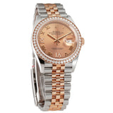 36mm Steel & Everose Gold Diamond Bezel Rose Diamond VI & IX Dial Jubilee