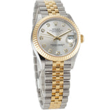 31mm Steel And 18k Yellow Gold Silver Diamond Dial Jubilee