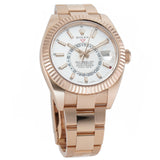 18k Rose Gold 42mm White Index Dial On Bracelet