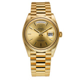 36mm 18k Yellow Gold President Champagne Index Dial