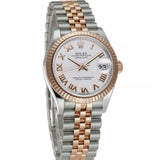 31mm Steel & 18k Everose Gold White Roman Dial Jubilee Bracelet